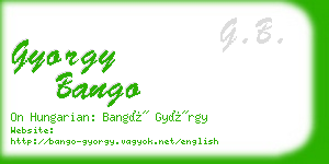 gyorgy bango business card